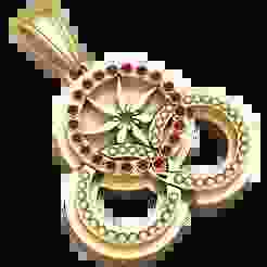 Floral Gold Pendant 3D printable model