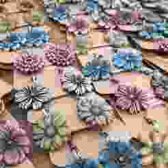 Flower earrings and necklaces