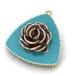 Flower enamel pendant or necklace