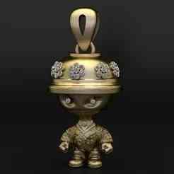 Flower Hat Character Pendant – 3D Printable Jewelry Model
