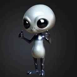 Friendly Grey Alien - Friendly Grey Alien with Thumbs Up