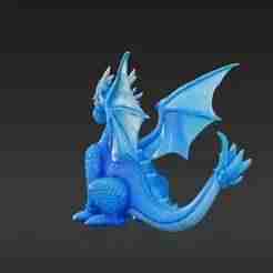 Frozen Dragon Charm for 3D Printing - Unique Fantasy Keychain Gift Idea