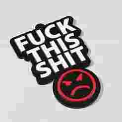 Fuck this shit keychain with emojy
