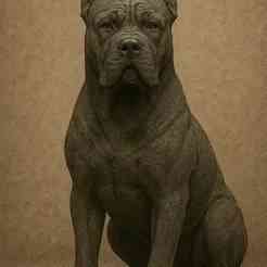 Full-Body Cane Corso Sculpture – Realistic Stone Dog Statue