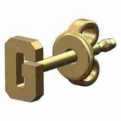 G letter varsity font  stud earring 3D print model