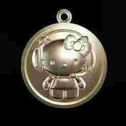 Gamer Hello Kitty Pendant – 3D Printable Jewelry Model