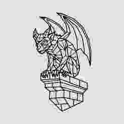 Gargoyle Line Art Wall Art