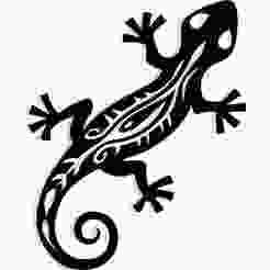 gecko with a curled tail and tribal markings 1 - 2D/3D Wall Art STL+SVG For CNC Router, Plasma, Waterjet, Laser & 3D Printer