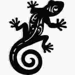 gecko with a curled tail and tribal markings 2 - 2D/3D Wall Art STL+SVG For CNC Router, Plasma, Waterjet, Laser & 3D Printer