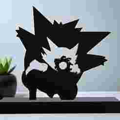 Gengar with evolve Silhouettee 3D Print 29