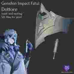 Genshin Impact Fatui Dottore mask and earring STL files for print