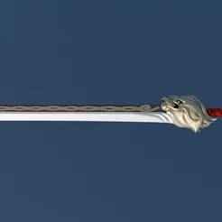 Genshin impact Keqing Sword Lion Roar model 3d print 3D print model