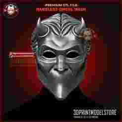Ghost Male Nameless Horned Ghoul Mask - Halloween Cosplay Helmet