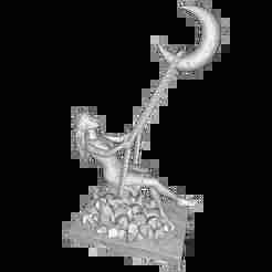 Girl on the Moon Swing – Whimsical Fantasy Sculpture (STL for 3D Printing)
