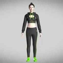 Girls Hoodie With Leggings  | Marvelous / Clo3d / obj / fbx