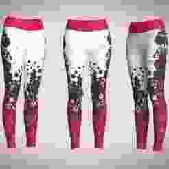 Girls Sports Leggings-Red Printed  | Marvelous / Clo3d / obj / fbx