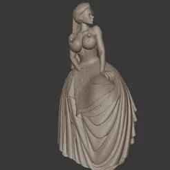 Glamorous Bride – Elegant Figurine 3D Print Model