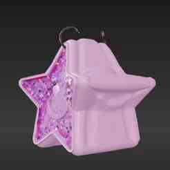 Glittery J-Pop K-Pop Inspired Charm - Smooth Glossy Fan Merch Keychain 3D Model