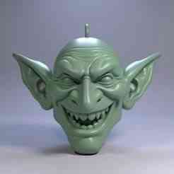 Goblin Head Keychain | Mischievous Fantasy Creature 3D STL File, Printable Monster Charm