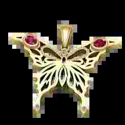 gold butterfly necklace 3D printable model