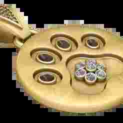 Gold Emerald Diamond Pendant