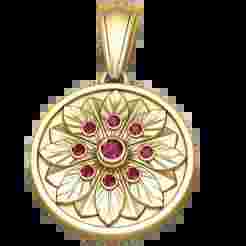 gold floral medallion pendant