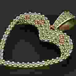 gold heart pendant 3D printable model