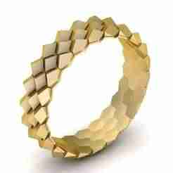 Gold Hexagon Stackable Band