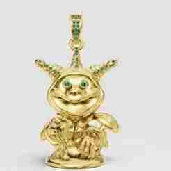 GOLD JOKER CHARACTER PENDANT 3D PRINTABLE MODEL
