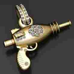 Gold Ray Gun Pendant