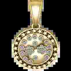 Gold Round Flower Pendant 3D Printable