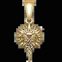 Gold Sun Face Pendant
