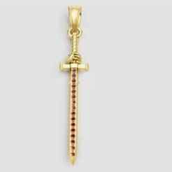 gold sword pendant  3D printable model