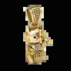 Gold Teddy Bear Dog Pendant
