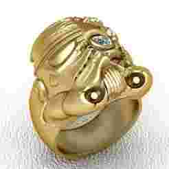 gold warrior helmet ring  3D printable model