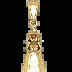 gold witch pendant