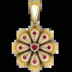 Golden Blossom Ruby Pendant