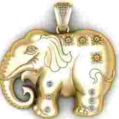 Golden Elephant Pendan