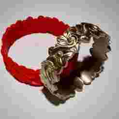 ✨ Golden Floral Bracelet 🌸 | Shiny 3D Printed Jewelry 💎