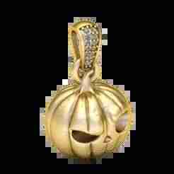 Golden Pumpkin Skull Pendant 3D Printable Model