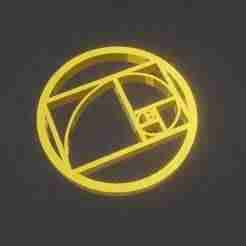 Golden Ratio Charm - STL Circular Geometric Design for Minimalist Jewelry