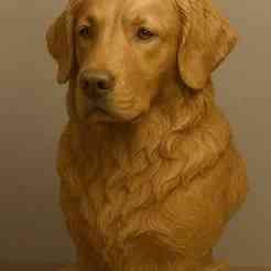 Golden Retriever Sculpture Bust – 3D Printable Model