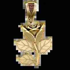 Golden Rose Pendant – 3D Printable Jewelry Model