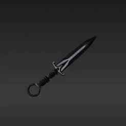 Gothic Mini Dagger Keychain with Integrated Loop - Sleek Dark Blade Fantasy Accessory - Keychain Charm STL File