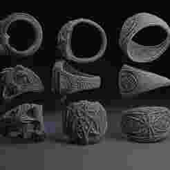 Gothic Secret Society Rings STL Set