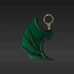 Graceful Mystical Wing Charm - Printable Fantasy Accessory for Bags & Keys