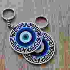Greek eye keychain