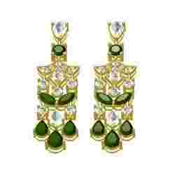 Green Marquise and Pear Stone Drop Earring