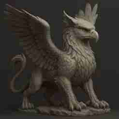 Griffin 3D Model – Mythical Creature Sculpture STL File for 3D Printing