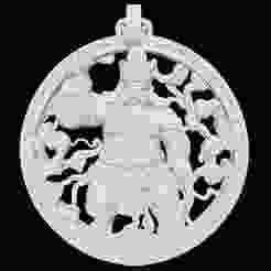 Guan Yu Guardian Openwork Pendant
